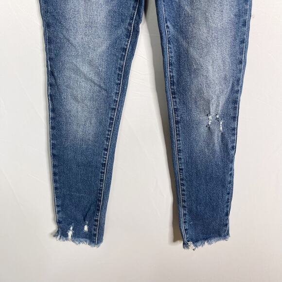 Special A Juniors Size 3 Skinny Jeans Raw Fray Hem Cotton Stretch Distressed - Picture 4 of 11